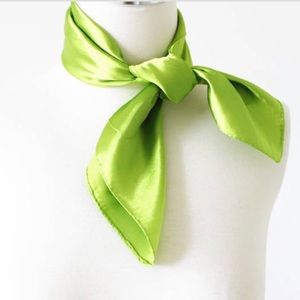 X&F Womens Solid Satin Lime Green Scarf New In Bag